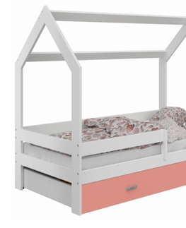 Postele Dětská postel SPECIOSA D3 80x160 v barvě bílé se zásuvkou: růžová
