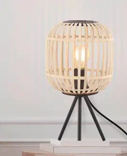 Stolní lampy EGLO Bordesley stolní lampa s dřevěným stínidlem