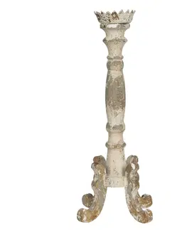 Svícny Vintage kovový svícen s patinou - Ø 19*54 cm Clayre & Eef 6H1901