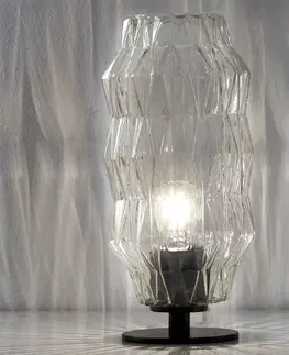 Světla na parapety Selène Origami stolní lampa, průhledná