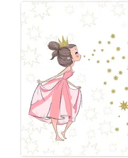 Obrazy do dětského pokoje Obraz pro dívky - princezna a hvězdy
