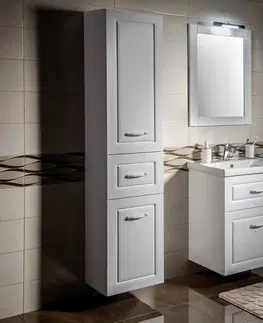 Koupelnový nábytek AQUALINE FAVOLO vysoká skříňka košem 40x184x31cm, bílá mat FV180