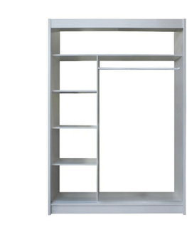Šatní skříně Skříň RINAME 150 s posuvnými dveřmi, bílá/černá