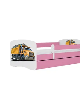 Dětské postýlky Kocot kids Dětská postel Babydreams tatra růžová, varianta 80x180, se šuplíky, s matrací