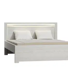 Nábytek Indianapolis JarStol Manželská postel INDIANAPOLIS I-19 Barva: jasan bílý, Provedení: úložný prostor