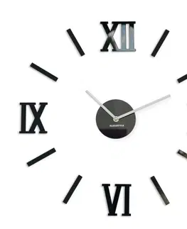 Nástěnné hodiny Nalepovací hodiny na zeď v černé barvě