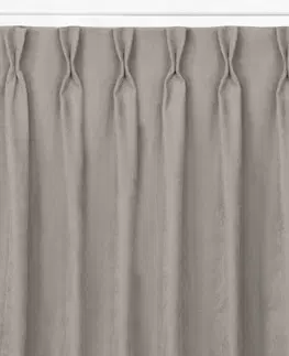 Záclony HOMEDE Závěs MILANA klasický flex 9,5 cm s dvojitým záhybem cappuccino, velikost 140x175