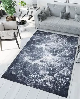 Moderní koberce Tmavý módní koberec s abstraktním vzorem