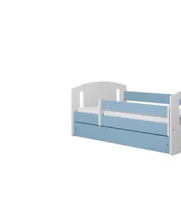 Dětské postýlky Kocot kids Dětská postel Classic II modrá, varianta 80x160, se šuplíky, bez matrace