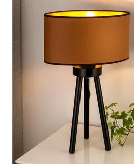 Lampy   - Stolní lampa OVAL VEGAN 1xE27/15W/230V hnědá 