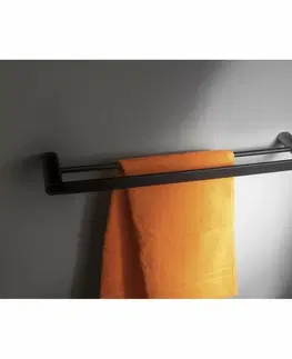 Koupelnový nábytek SAPHO RF011/15 Flori držák ručníků dvojitý 60 x 12,7 cm, černá mat