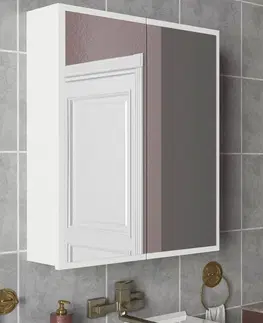 Koupelnový nábytek Kalune Design Závěsná koupelnová skříňka se zrcadlem Kayla bílá