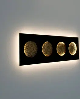 Nástěnná svítidla Holländer LED nástěnné světlo Fasi Della Luna, černá/zlatá