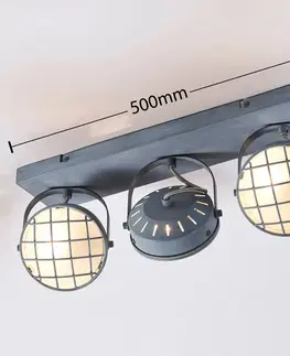 Bodová světla Lindby Tamin - šedé stropní LED světlo, industriální