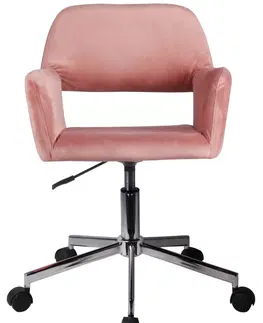 Kancelářské židle Ak furniture Čalouněné otočné křeslo FD-22 růžové