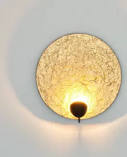 Nástěnná svítidla Holländer Nástěnné svítidlo LED Traversa, lesklá zlatá, Ø 35 cm