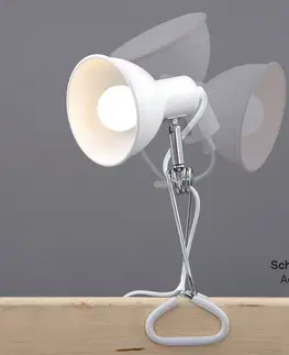 Stolní lampy a lampičky s klipem Briloner Svítidlo Fix clamp, kovové stínítko, bílé