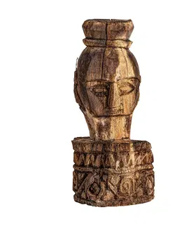 Luxusní stylové sošky a figury Estila Stylová etno soška Ipkins z masivního dřeva v naturálním provedení s vyřezáváním 28cm