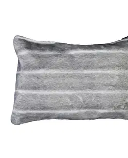 Dekorační polštáře Světle šedý chlupatý polštář Tiara s proužky - 40*60*15cm Mars & More FXHGKB