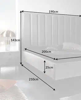 Designové postele LuxD Designová postel Gallia 180 x 200 cm stříbrno-šedá