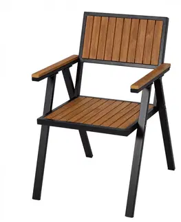 Zahradní křesla a židle Zahradní židle 2 ks Černá / světle hnědá
