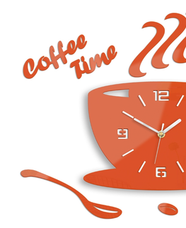 Nalepovací hodiny ModernClock Nástěnné hodiny Coffee oranžové