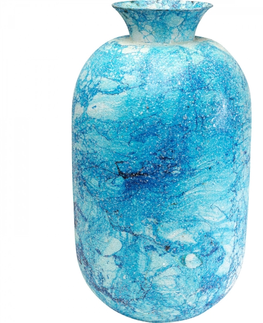 Kameninové vázy KARE Design Kovová váza Zumba modrá 55cm