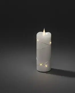 LED svíčky Konstsmide Christmas Vosková svíčka bílá barva světla teplá bílá 12,7cm