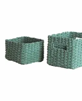 Úložné boxy Compactor Set pletených košíků Compactor Lisou, 2 dílný - zelený AQUA