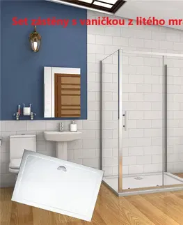 Sprchové vaničky H K Třístěnný sprchový kout SYMPHONY U3 110x90x90 cm s posuvnými dveřmi včetně sprchové vaničky z litého mramoru SE-SYMPHONYU31109090/THOR-11090