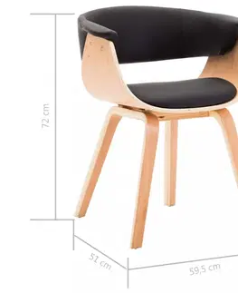 Jídelní sety Jídelní židle ohýbané dřevo Dekorhome Černá
