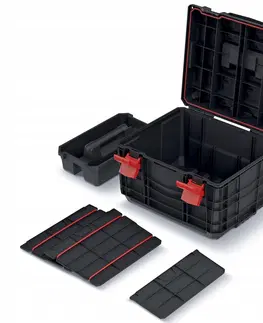 Zahradní nářadí Prosperplast Sada kufrů na nářadí 3 ks XEBLOCCK PRO 45 x 38 x 80 cm černo-červená