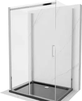 Sifony k pračkám MEXEN/S OMEGA sprchový kout 3-stěnný 140x80, transparent, chrom + vanička včetně sifonu 825-140-080-01-00-3s-4070