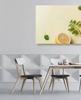 Obrazy jídla a nápoje Obraz citrony s mátou