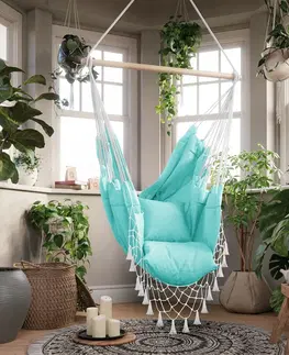 Zahradní křesla a židle ArtFlhf Závěsné křeslo TYGO | mentolová