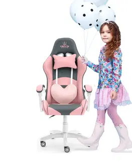 Herní křesla Dětská hrací židle Rainbow šedá - růžová