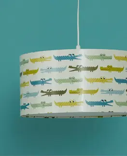 Závěsná světla Maco Design Závěsné svítidlo do dětského pokoje Krokodýl s barevným motivem