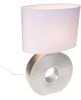 Stolni lampy Landelijke tafellamp wit met staal - Ollo