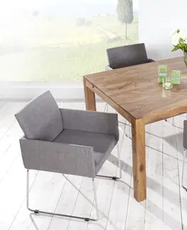 Luxusní jídelní židle Estila Designová šedá židle Bari