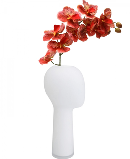 Skleněné vázy KARE Design Bílá skleněná váza Cabeza 40cm