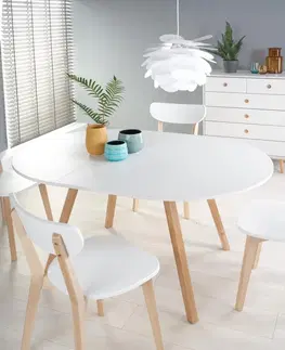 Jídelní stoly HALMAR Rozkládací jídelní stůl Ruden bílý