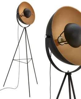 Designové stojací lampy BRILONER Stojací svítidlo 160cm 1x E27 60W černá BRILO 1380-015