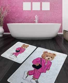 Koupelnové předložky L'essentiel Sada 2 kusů koupelnových předložek Boss Girl růžová/šedá
