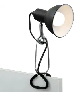 Stolní lampy s klipem BRILONER Svítidlo se svorkou 30,5 cm 1x E14 8W černá BRI 2790-015