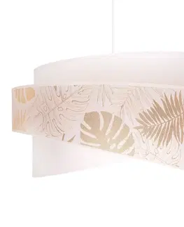 Závěsná světla Duolla Závěsné svítidlo Brooklyn, bílá zlatý listový vzor