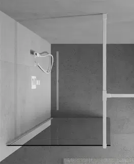 Sprchové zástěny MEXEN/S Kioto Sprchová zástěna Walk-in 130 x 70 cm, transparent, bílá 800-130-202-20-00-070
