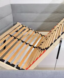 s úložným prostorem Rohová čalouněná postel Niobe, s úložným prostorem, 140x200 cm