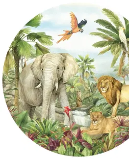 Tapety Kruhová fototapeta Jungle 125 x 125 cm, 2 díly