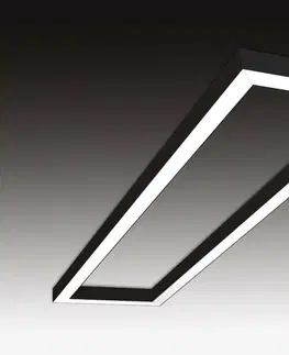 Stropní kancelářská svítidla SEC Stropní nebo závěsné LED svítidlo s přímým osvětlením WEGA-FRAME2-DA-DIM-DALI, 90 W, černá, 1444 x 330 x 50 mm, 3000 K, 11800 lm 322-B-113-01-02-SP