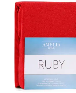 Prostěradla Froté prostěradlo s gumou AmeliaHome Ruby červené, velikost 220-240x220+30